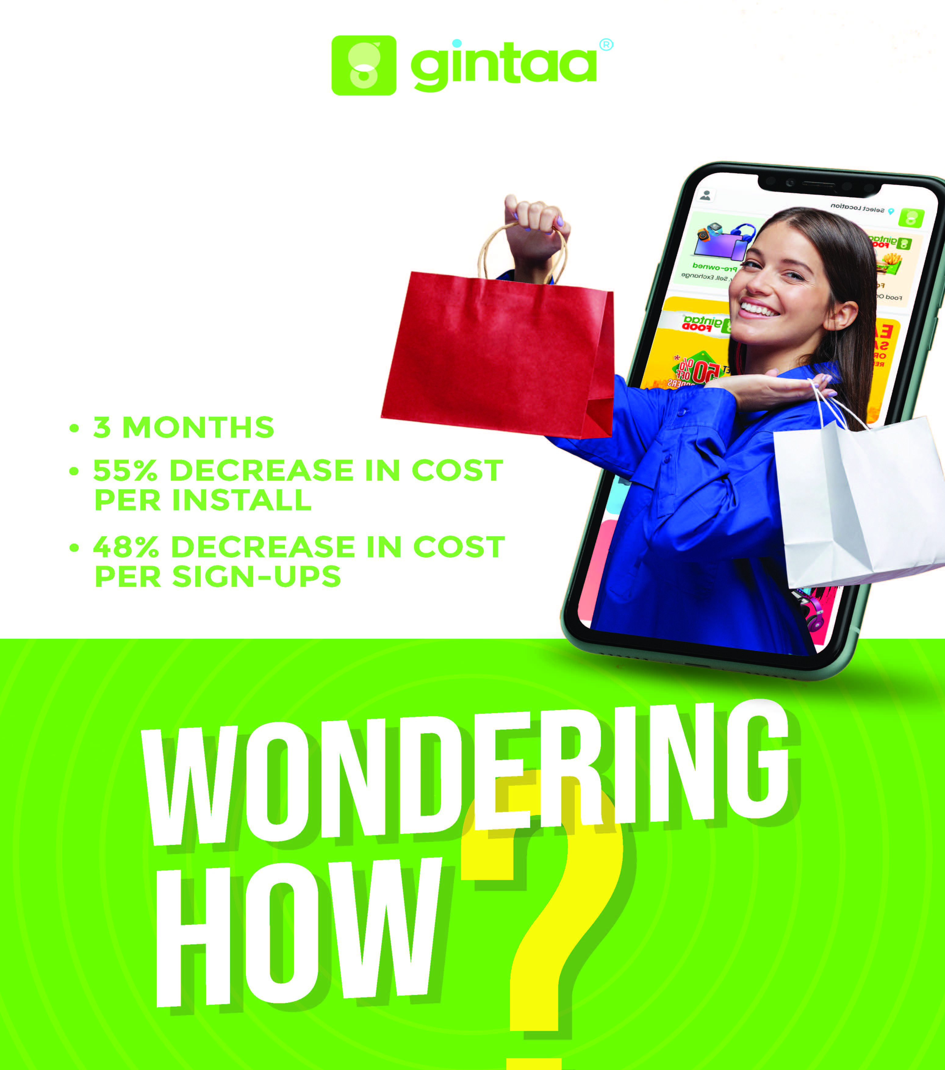 Gintaa's Triumph: 3-Month Strategy Slashes Cost Per Install by 55% and Cost Per Sign-Ups by 48%